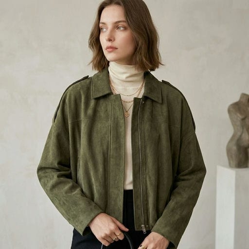 Veste Courte en Suédine — Manteaux & Vestes — Grossiste GIORGIA paris