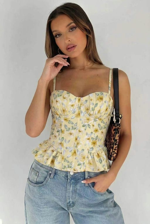 Corset top floral — Réf. 26287-1 — Urban Woman — Grossiste GIORGIA paris