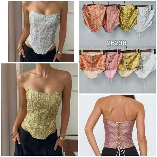 Top Bustier Corset Jacquard Marbré — vue 2