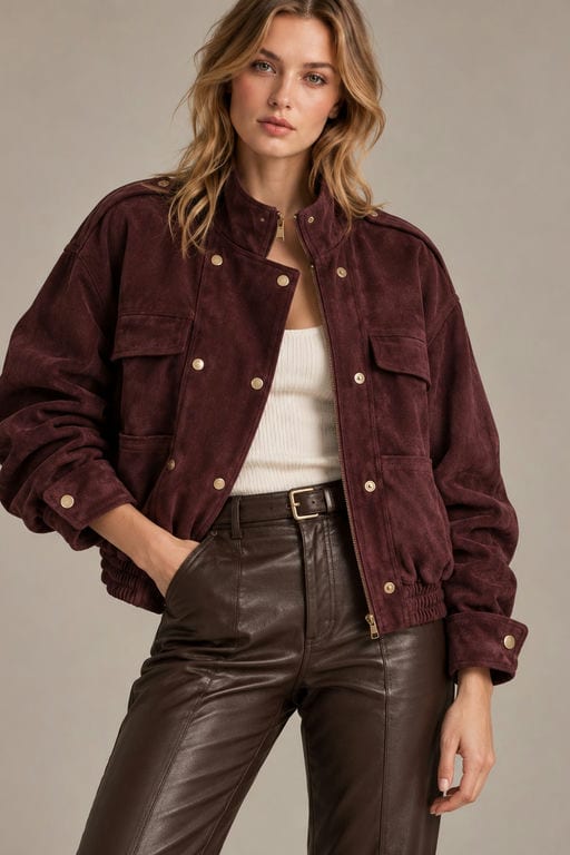 Veste Suédine (daim) — Réf. S6689 — Manteaux & Vestes — Grossiste GIORGIA paris