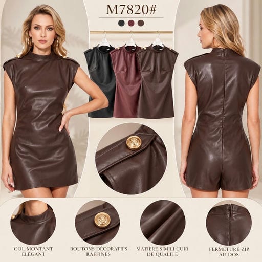Ensemble minijupe short — Réf. M7820# — Robes & Jupes — Grossiste GIORGIA paris
