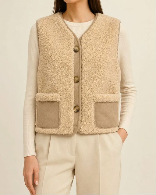 Gilet Sans Manches en fourrure moutonnée — vue 3