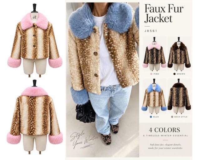 Faux fur jacket — Réf. J8561 — Prévente — Grossiste GIORGIA paris