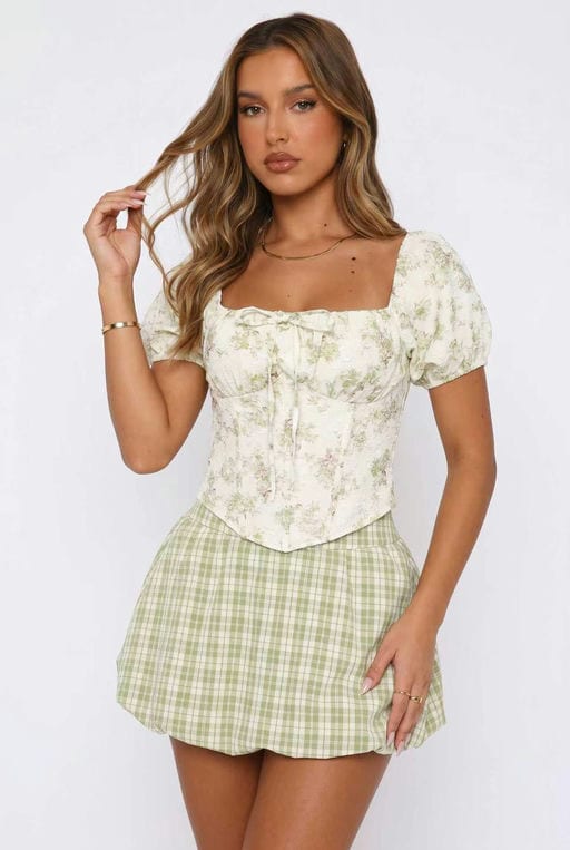 Top floral à noeud — Réf. 26335 — Bohème — Grossiste GIORGIA paris