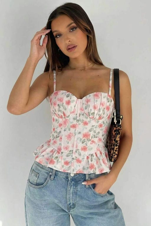 Corset top floral — vue 2