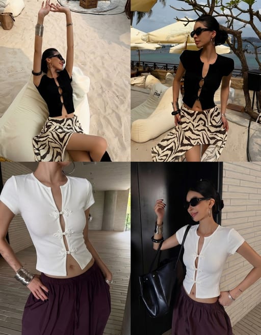 T-shirt style traditionnel chinois — Réf. 26511 — Urban Woman — Grossiste GIORGIA paris