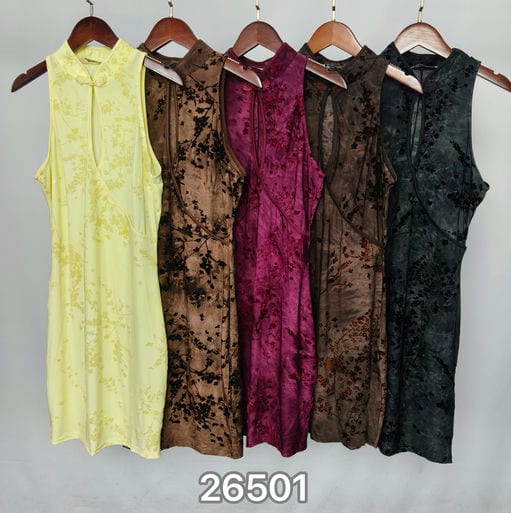 Mini Qipao Velours Floral — vue 3