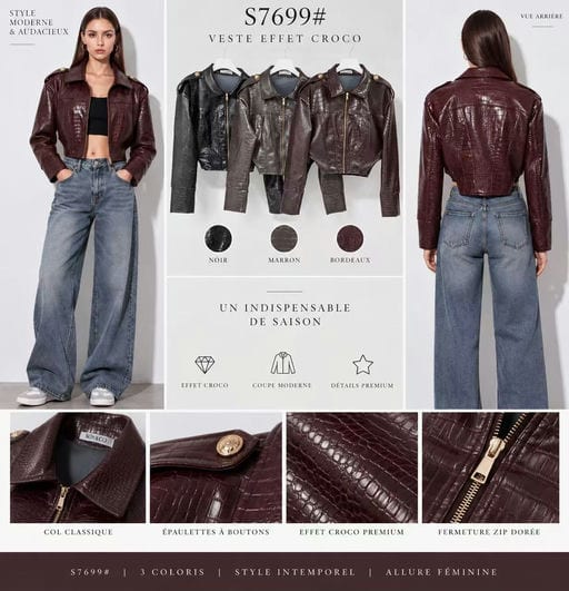 Vest Effet Croco — Manteaux & Vestes — Grossiste GIORGIA paris