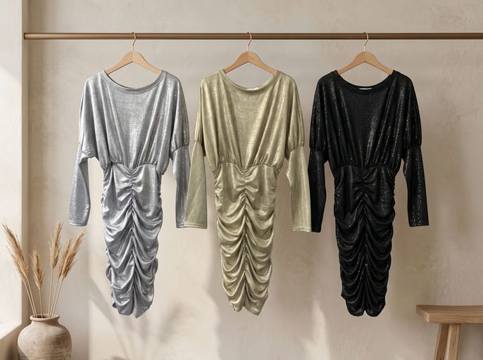 Mini Robe Froncée Métallisée — vue 2