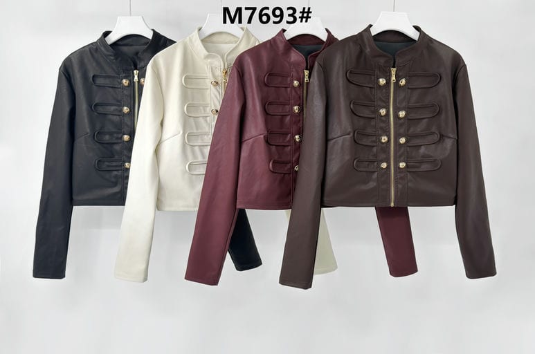 Veste simili cuir taillé crop — vue 3