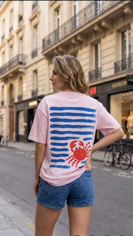 T-Shirt Graphique – Crabe & Vagues — vue 2