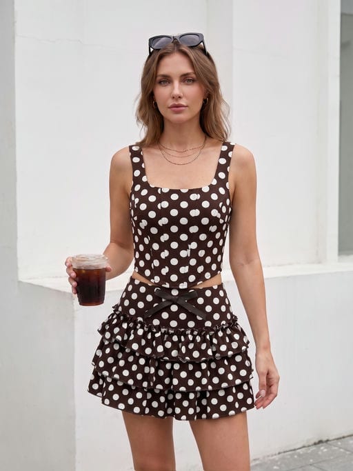Ensemble coordonné à pois — Réf. M7600 — Summer Vibes — Grossiste GIORGIA paris