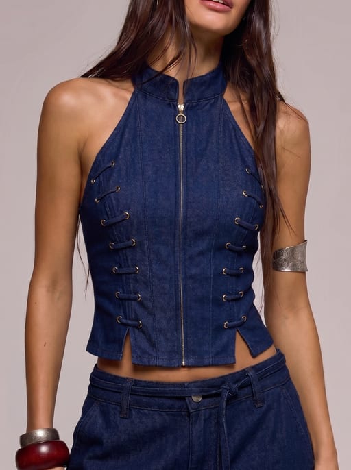 Top Halter Laced — Réf. 26536 — Urban Woman — Grossiste GIORGIA paris